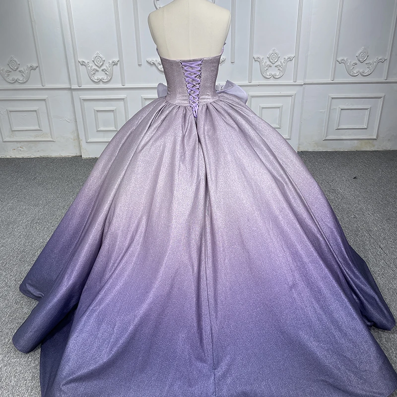 Gorgeous Quinceanera Dresses Satin Ball Gown Flowers Pleat Quinceanera 2023 Purple Sweetheart DY6547 Bar Mitzvah