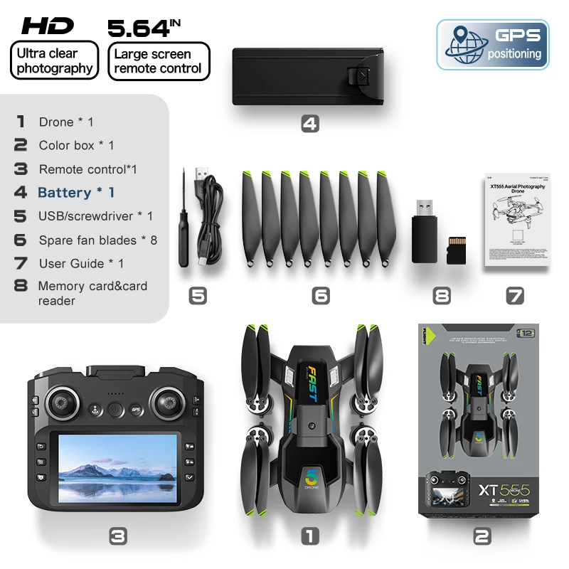 

2026 medium-sized servo gimbal GPS DRONE 5G optical flow GPS folding drone with WIFI transmission professional aerial camera