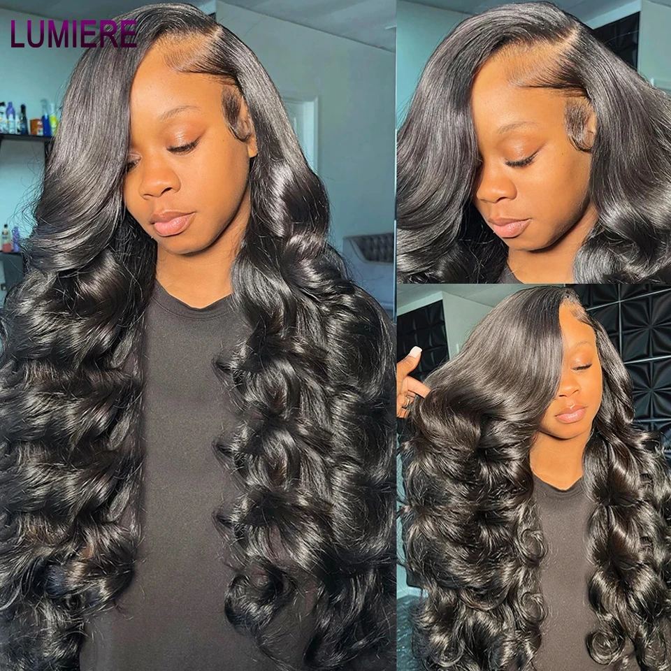 Lumiere-Perruque Body Wave Lace Frmetals pour Femme, Prêt à vitation, Sans Colle, Fermeture 4x4, 32 ", 36", HD 13tage, En Vente