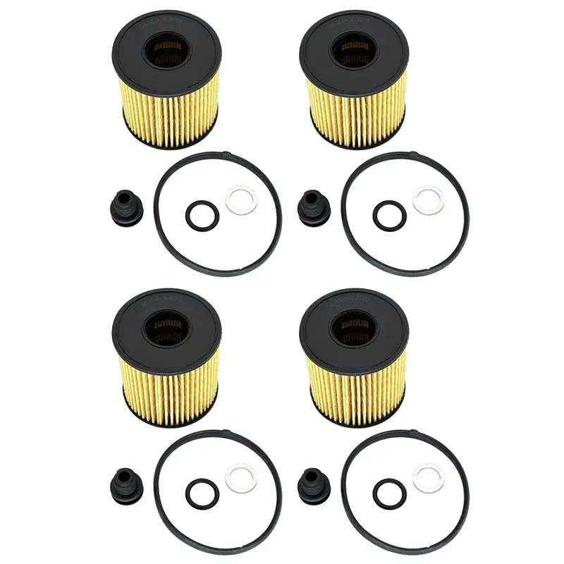 

Auto Oil Filter Kit 4Pcs- For 263502J000 26350-2J000 Fits For 2020-2023 Elantra Kona Sonata Kia Sportage