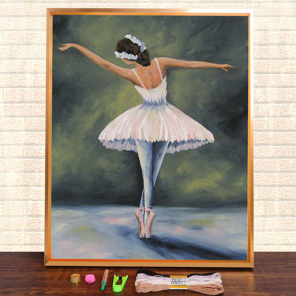 Ballet Dancer Fairy Printed Canvas 11CT Cross Stitch Embroidery Full Kit DMC Threads Needlework Knitting Painting     Magic