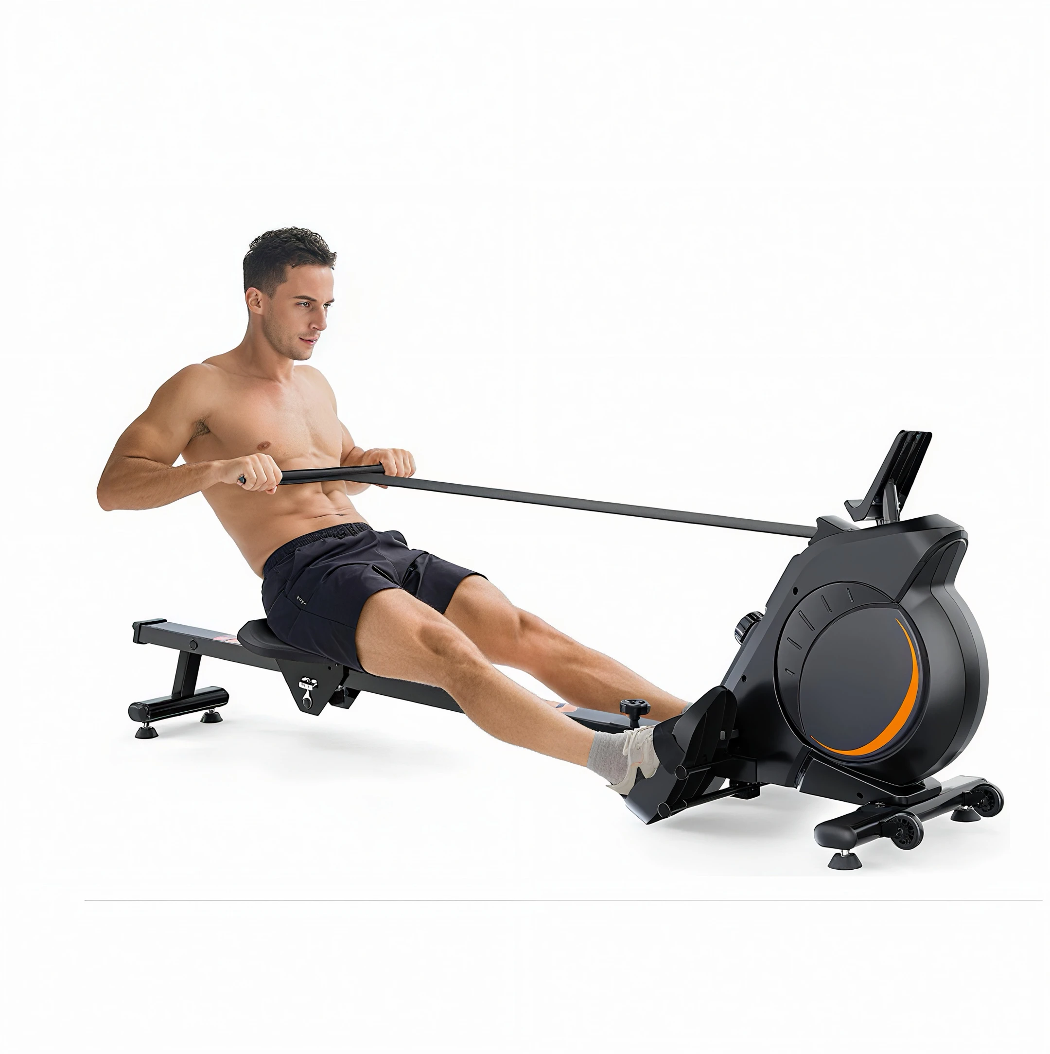 2026 Magnetic Resistance Rowing Machine 8 Level Quiet Belt Drive Foldable Rower LCD Monitor Home Fitness Cardio Trainer 120KGpro