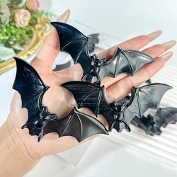 1PC Natural Black Obsidian Bat Carving Radiant Blend of Beauty and Energetic Power intricate crystal structure
