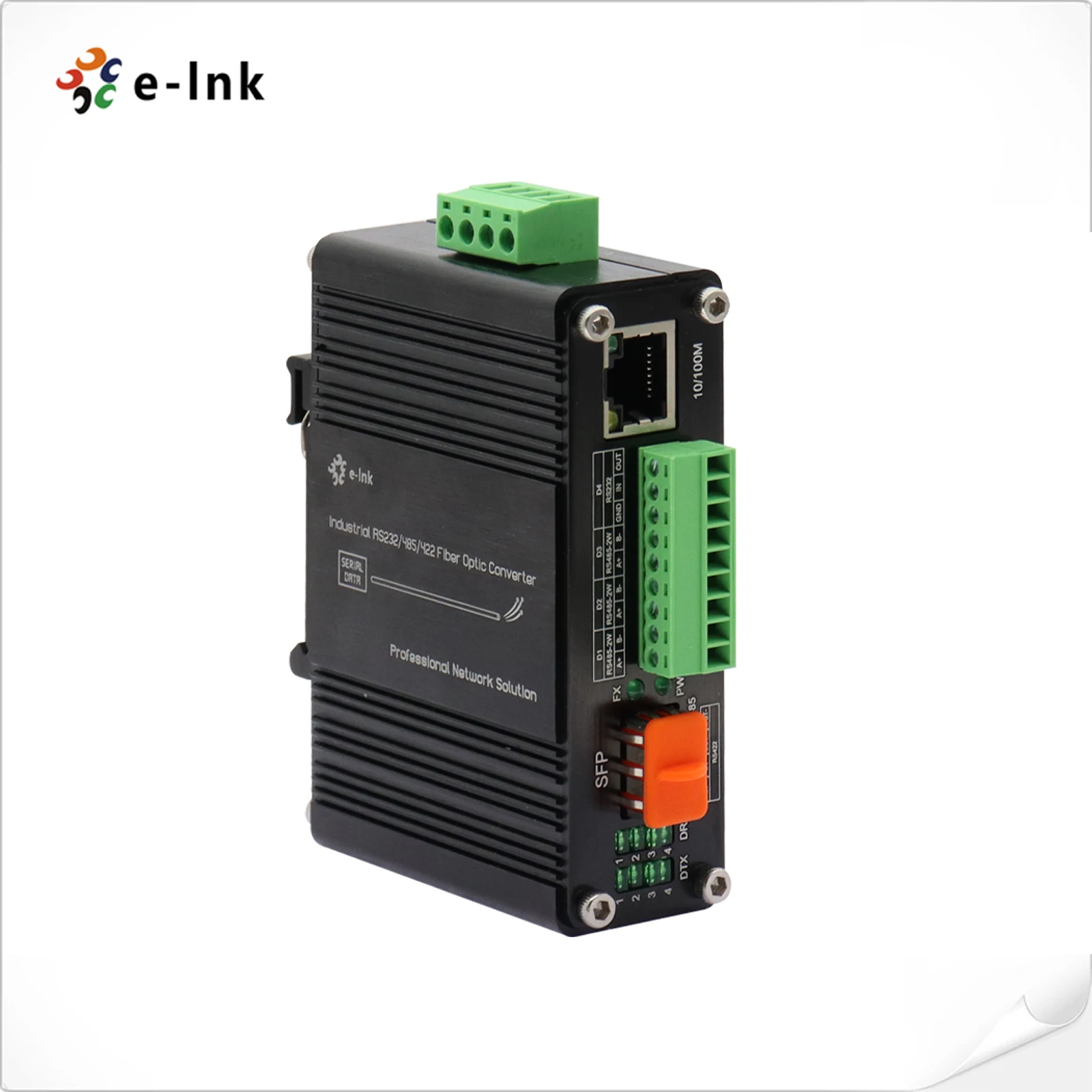 Industrial 10/100/1000Base-T to 1000Base-X SFP Media Converter
