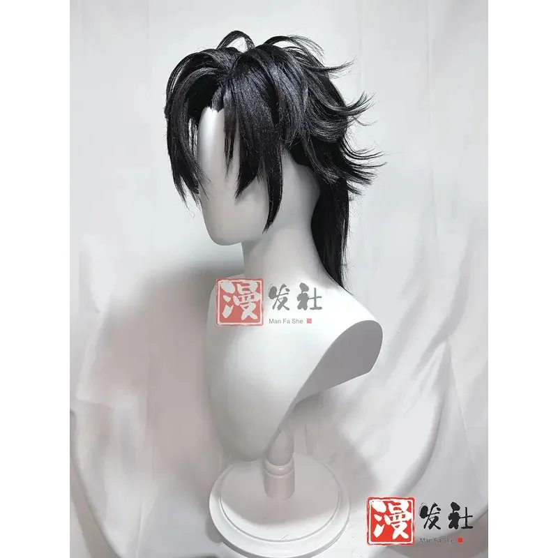 Link Click Cheng Xiaoshi Cosplay Wig 30cm Short Black Hair Anime Heat Resistant Synthetic Halloween Costume Role Play Prop Giftb