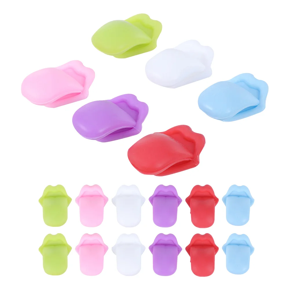 

18 Pcs Glass Clip Marker Silicone Tongue Shaped Tags Drinking Charms Labels for Parties Banquets Decorative Accessories