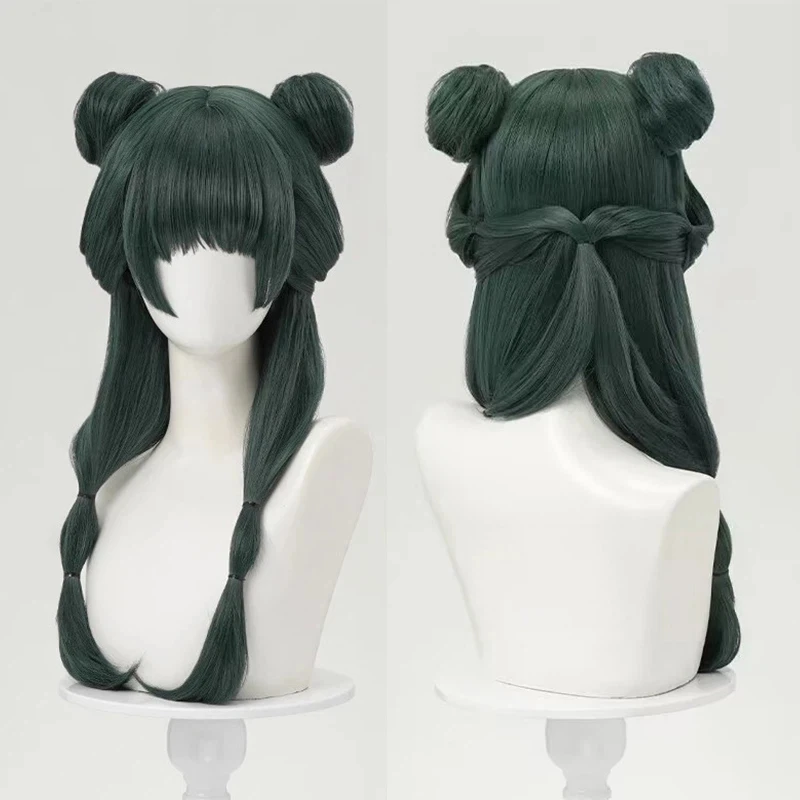 High Quality Maomao Cosplay Wig The Apothecary Diaries Dark Green Heat Resistant Synthetic Hair Party Anime Mao Mao Wigs +WigCap