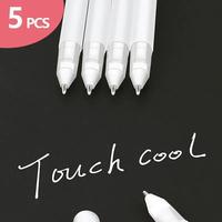 5pcs White Gelly Roll Gel Pen 0.8mm Highlight Marker Art Drawing Painting Pen Journaling White Ink Line Pens School Supplies