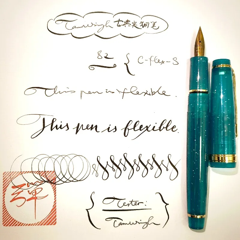 

Tamwingh Elastic Tip and Nibs Jinhao Fountain Pen Long Knife 0.5mm Elastic Nibs Ink Pen Modern Design for Professionals Gift