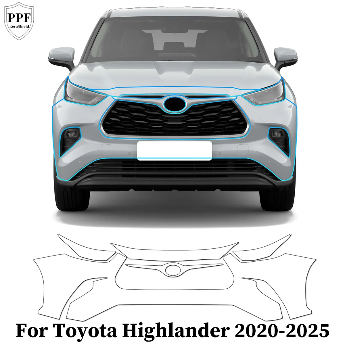 

TPU Paint Protection Film For Toyota Highlander 2020-2025 Car Clear Bra Anti-Scratch Cover Pre-cut PPF Resistant Kit Repairable
