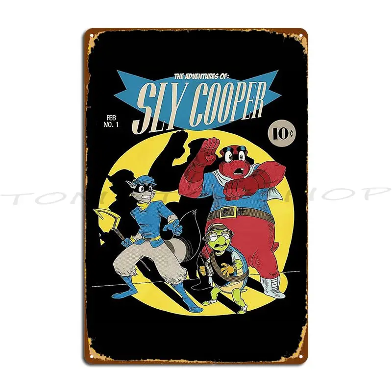 Sly Cooper and The Thievius Raccoonus Carmelita Metal Plaque Poster Wall Cave Retro Club Printed Tin Sign Poster