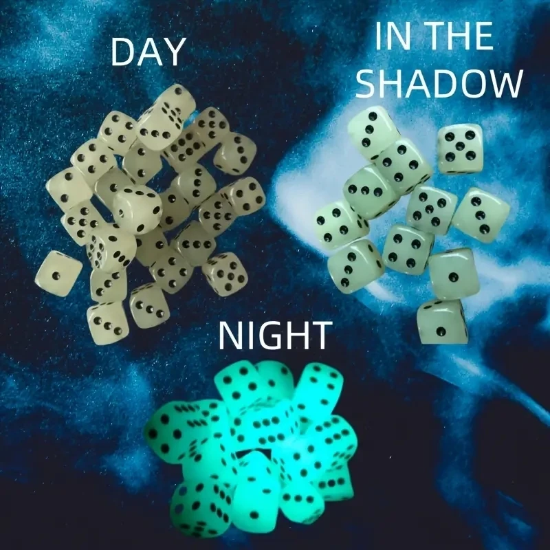 Dice 100Pcs/Lot 14/16mm Luminous Dice Rounded Corner Drinking Glowing Dice Nightclub Bars Dedicated Entertainment Dice Wholesale