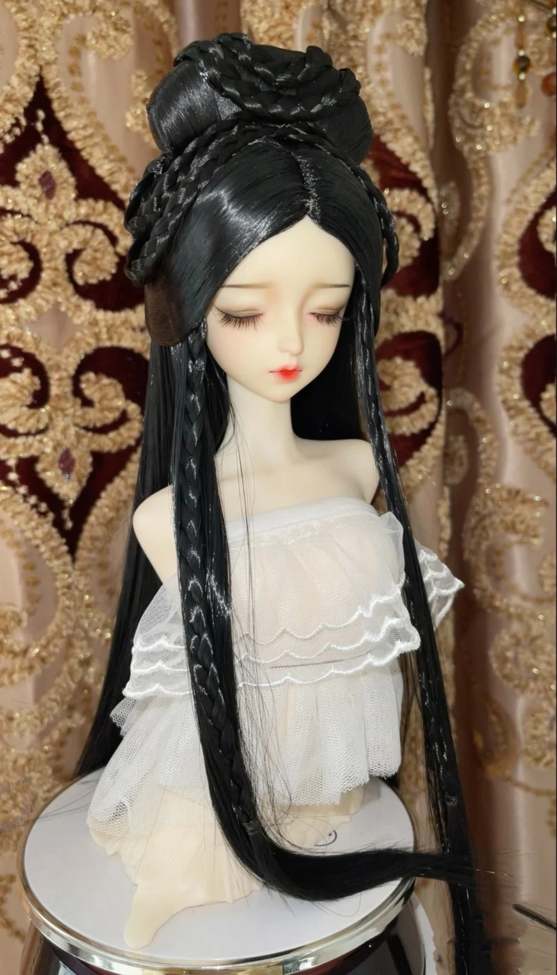 1/4 1/3 Ancient Costume BJD Wig Hanfu Antique Long Hair Retro Wigs For BJD/SD MSD SD13 Big Girl SSDF Doll Accessories C2265