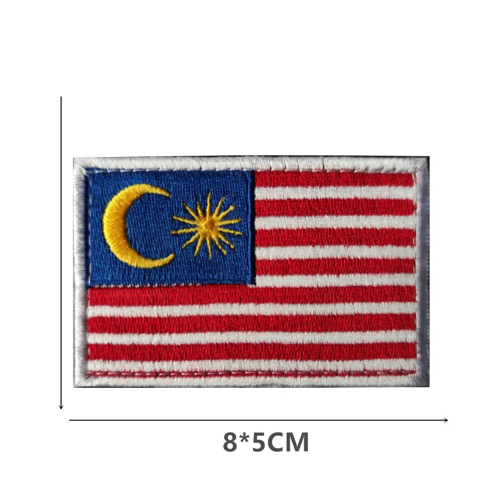 

Southeast Asian Flag Embroidery Hook&Loop Patch Singapore Malaysia Velcro Patches for DIY Clothing Bag Hats Jackets Shirt