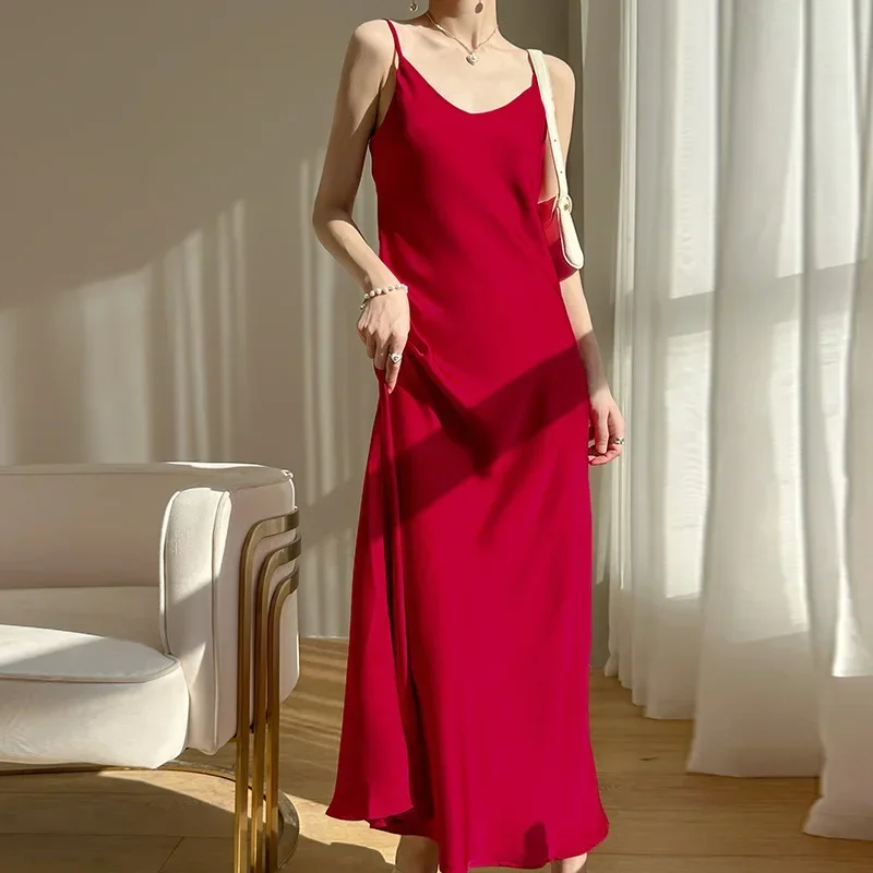 

Spring Summer New Long Dresses Sleeveless Off The Shoulder Sling Dress For Women Sexy Maxi Dress Y2k Evening Dress