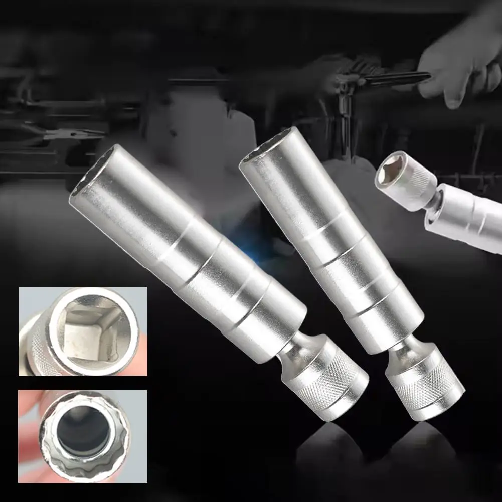 

NEW Universal Magnetic Spark Plug Sleeve Thin-walled Universal Joint 14/16mm Automotive Repair Spark Plug Disassembly Tool