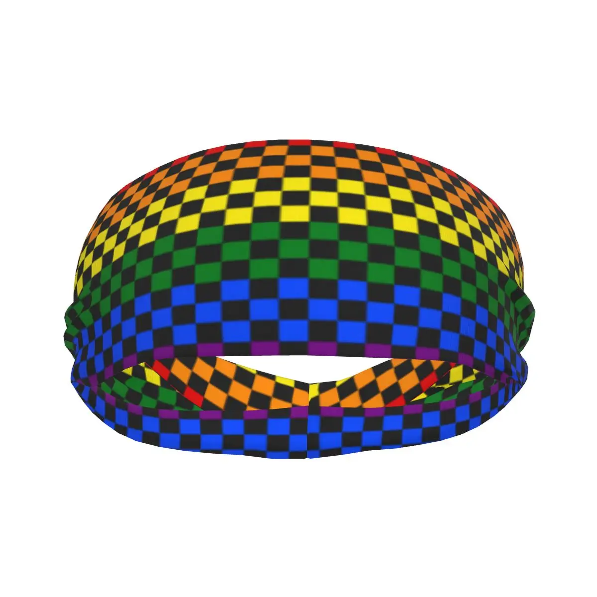 

Спортивная повязка на голову, дышащая повязка на голову, повязка на голову для волос, клетчатая доска, радужная шахматная доска, повязка на голову для йоги