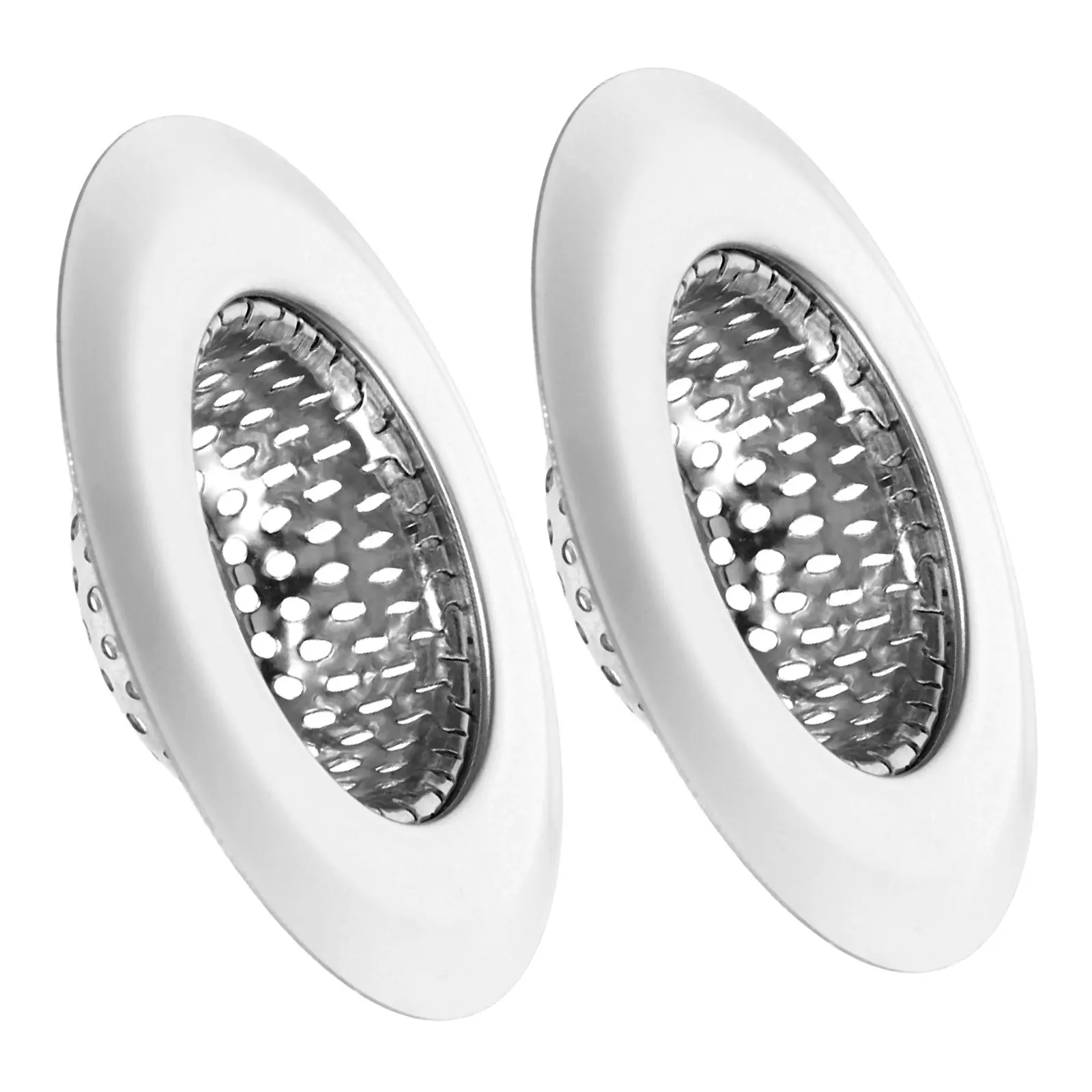 

2Pcs Kitchen Sink Filter Stainless Steel Strainer Basket Anti-Clog Kitchen Drain Food Catcher Hair Residue Protector