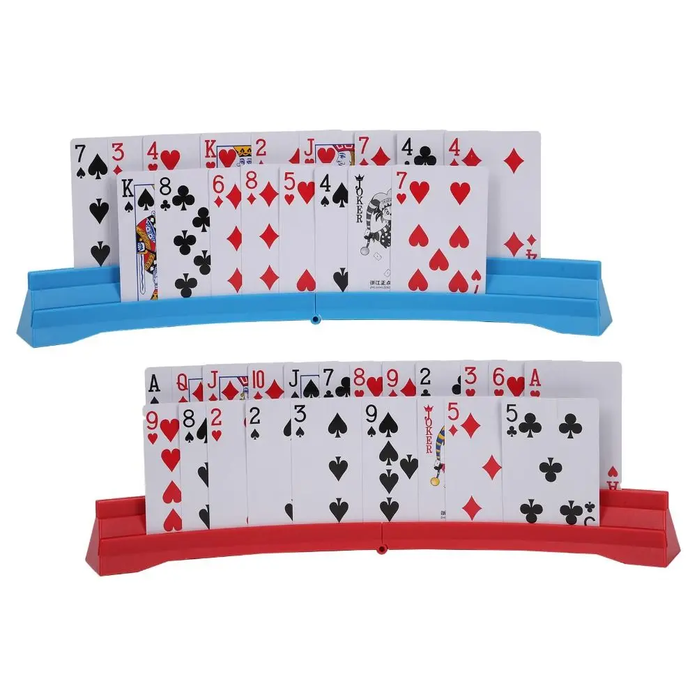 Two-Layer Card Holder ABS Expandable Playing Cards Holders Portable Multi-Functional Hands Free Card Holder