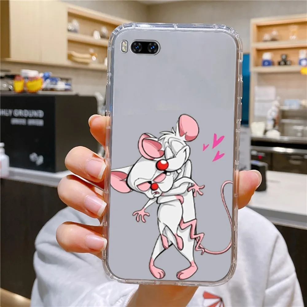 P-Pinky Mouse And The B-Brain Phone Case For Huawei Mate P10 P20 P30 P40 P50 Smart Z Honor 50 60 70 Pro Lite Transparent Case