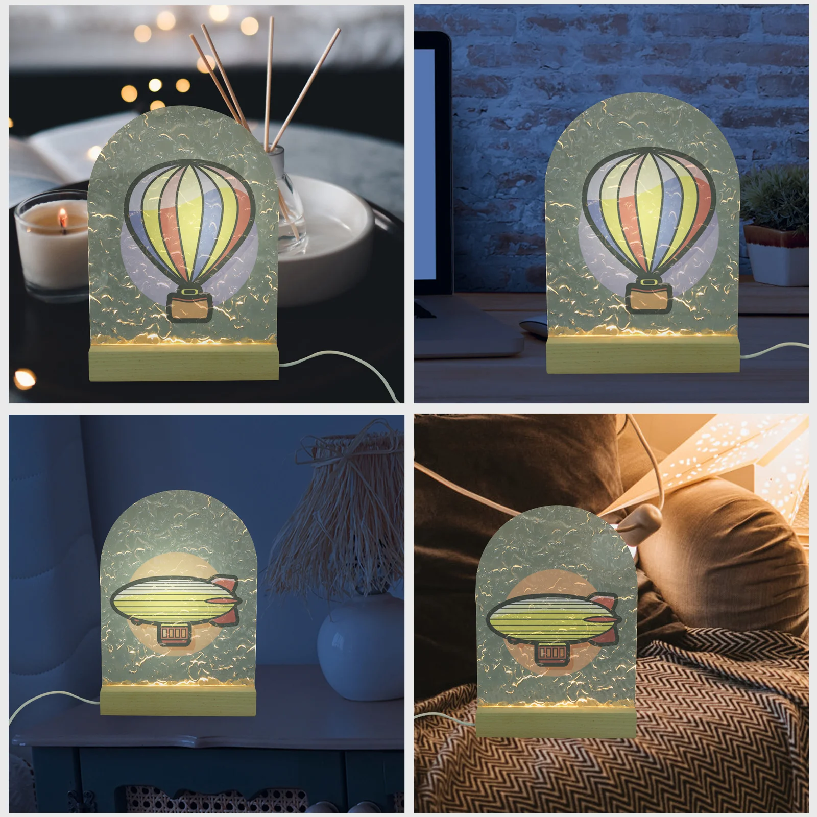 

Water Ripple Glass Night Lamp DIY USB 15x4x22CM LED Acrylic Dry Erase Memo Board Light Up Note Lamp Warm Bedroom Study