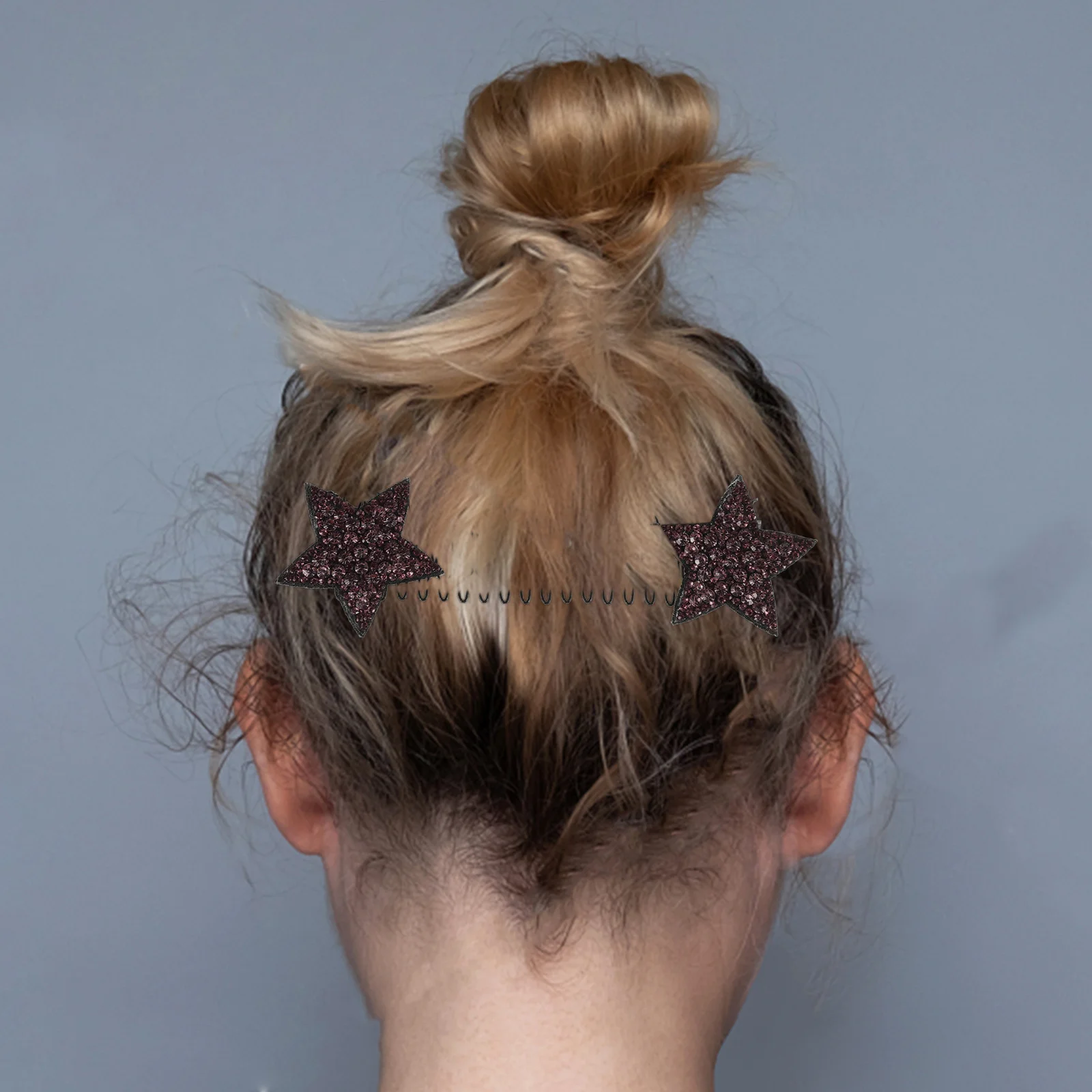 

2pcs Star Shape Hair Comb Purple Invisible Hairpin Styling Tool For Thick Curly Hair Everyday Use Accesorios Para Peinados