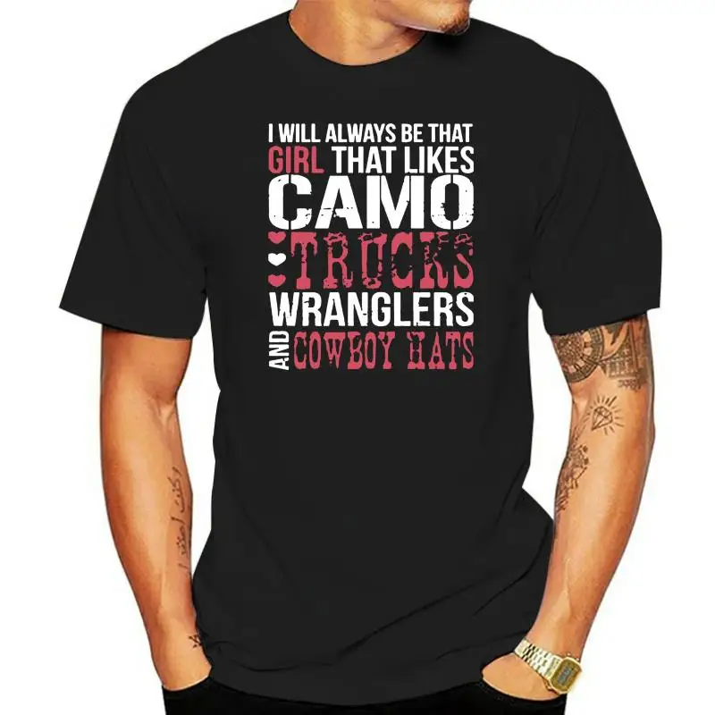 Men tshirt  Camo Truck Wranglers Cute Country Girl Sassy Dixie Gift Truck T Shirts Classic T Shirt Printed T-Shirt tees top