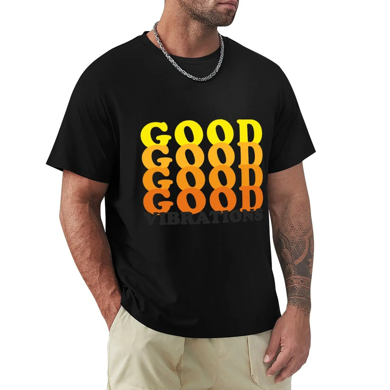 Good Vibrations - Retro T-Shirt sweat vintage t shirts plus size men clothing