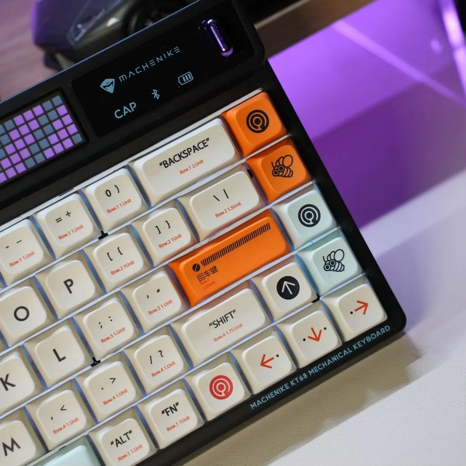 

New mechanical keyboard keycap plastic gray theme girl cute sublimation magnetic axis universal customization full set