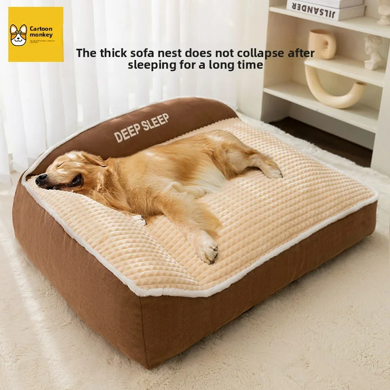 

Kennel Winter Warm Dog Bed Large Super Thick Four-season Universal Removable Cat and Dog Sofa Autumn and Winter Pet Supplies