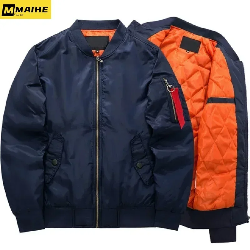 Chaqueta de piloto MA1 para hombre, traje de béisbol grueso, abrigo informal, chaqueta militar a prueba de viento, otoño e invierno, novedad de 2023