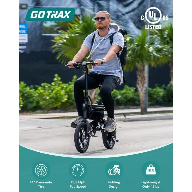 Electric Bike, Max Range 25Miles Max Speed 15.5Mph, Folding E-Bike Commuter Electric Bicycle Ages 13+ Electric Bicycles