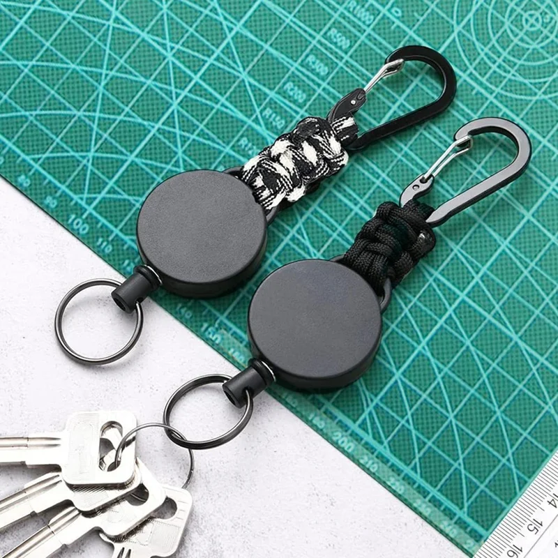 4Pack Retractable Keychain Heavy Duty Retractable Lanyard Badge Holder Retractable Clip Retractable Key Ring Key Holder