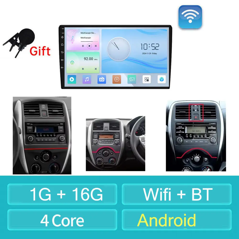 new For Nissan Micra March K13 Versa Sunny 2012 - 2019 Android 13 wireless Carplay Car Radio Multimedia Player Navigation Auto