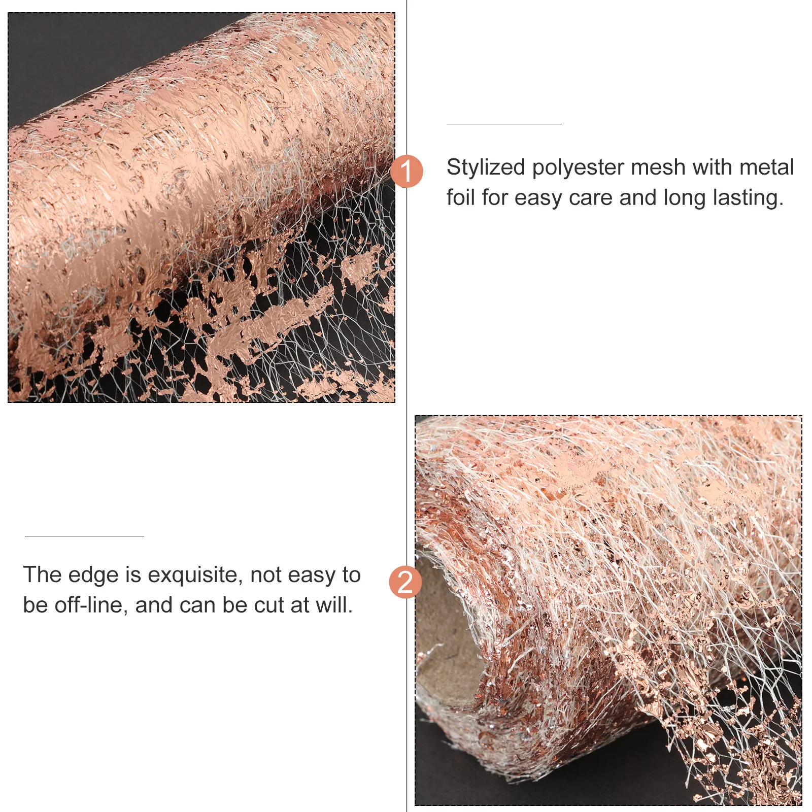 

Gadpiparty Glitter Metallic Table Runner Foil Mesh Cover for Halloween Christmas Wedding Party Decor Rose Gold