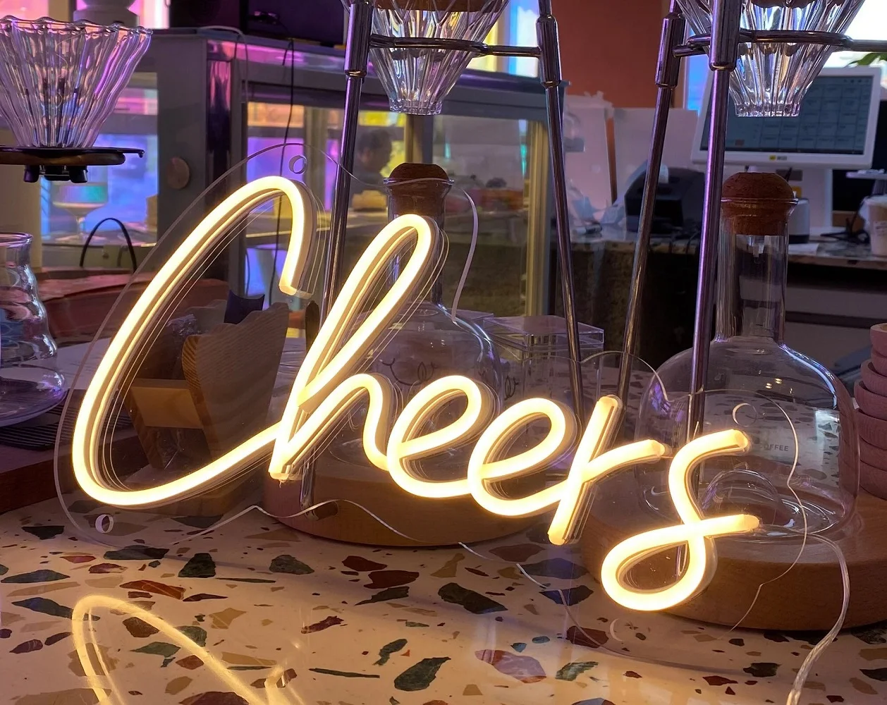 

Cheers Neon Sign Custom Wall Decor Led Light Sign Home Bar Decoration Neon Light Room Decor Wedding Neon Sign Personalized Gifts