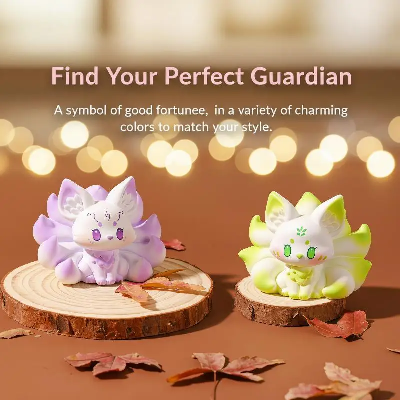 1Pcs Nine Tailed Fox Resin Car Decoration Handcrafted Unique Desktop Ornament for Living Room Study Fox Fans Gift