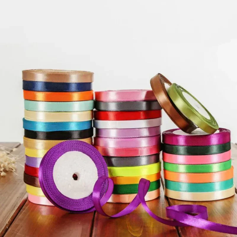 25Yards/Roll Silk Satin Ribbons for Crafts Bow DIY Handmade Gift Wrap Party Wedding Decorative 6mm 10mm 15mm 20mm 25mm 40mm 50mm