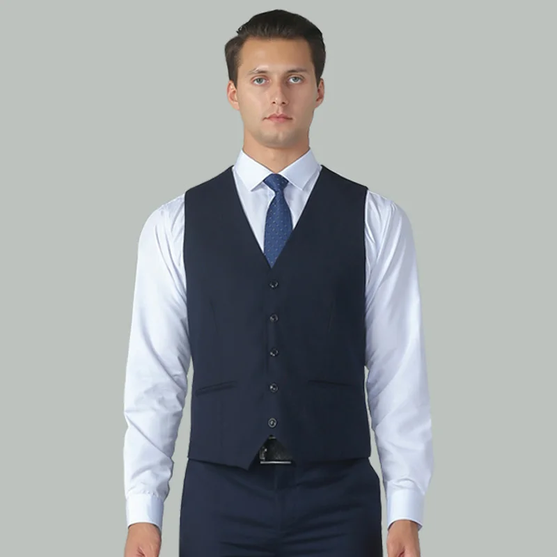 

Autumn Men Three-piece Sets Single-breasted Vest+Solid Color Shirt+Straight-leg Pants Male Suit Fashion Simple Man Outfit