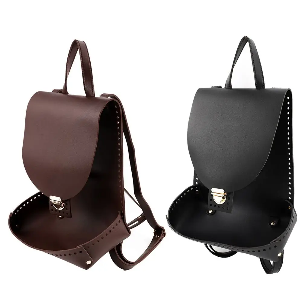 Couro do plutônio diy tecido mochila conjunto artesanal diy bolsa de couro alça ajustável saco de crochê kit uso viagem