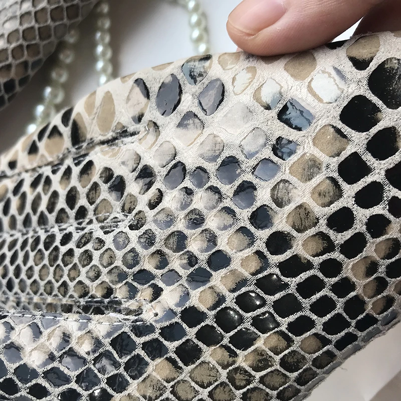 Long Genuine Leather Gloves No Lining Soft Sheepskin Snake Pattern Custom Made Women Elbow Gloves T stage gloves