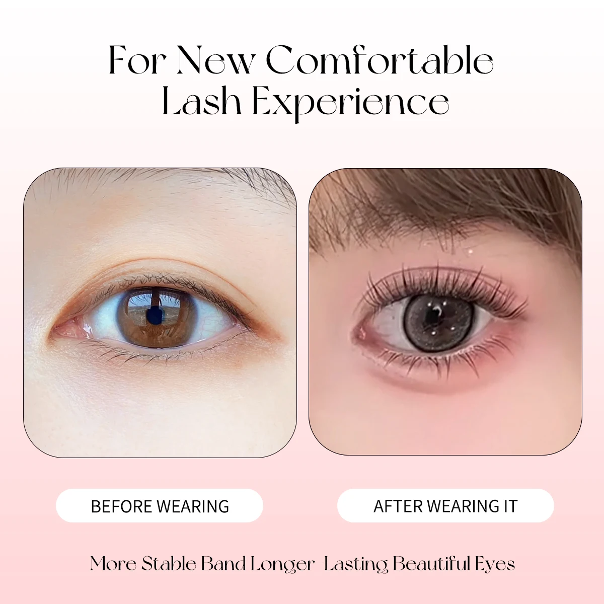 8Rows ノングルー フェイクミンクまつげ 通気性のある超薄型セグメントまつげ 液体接着剤で一日中楽々装着 女の子向け