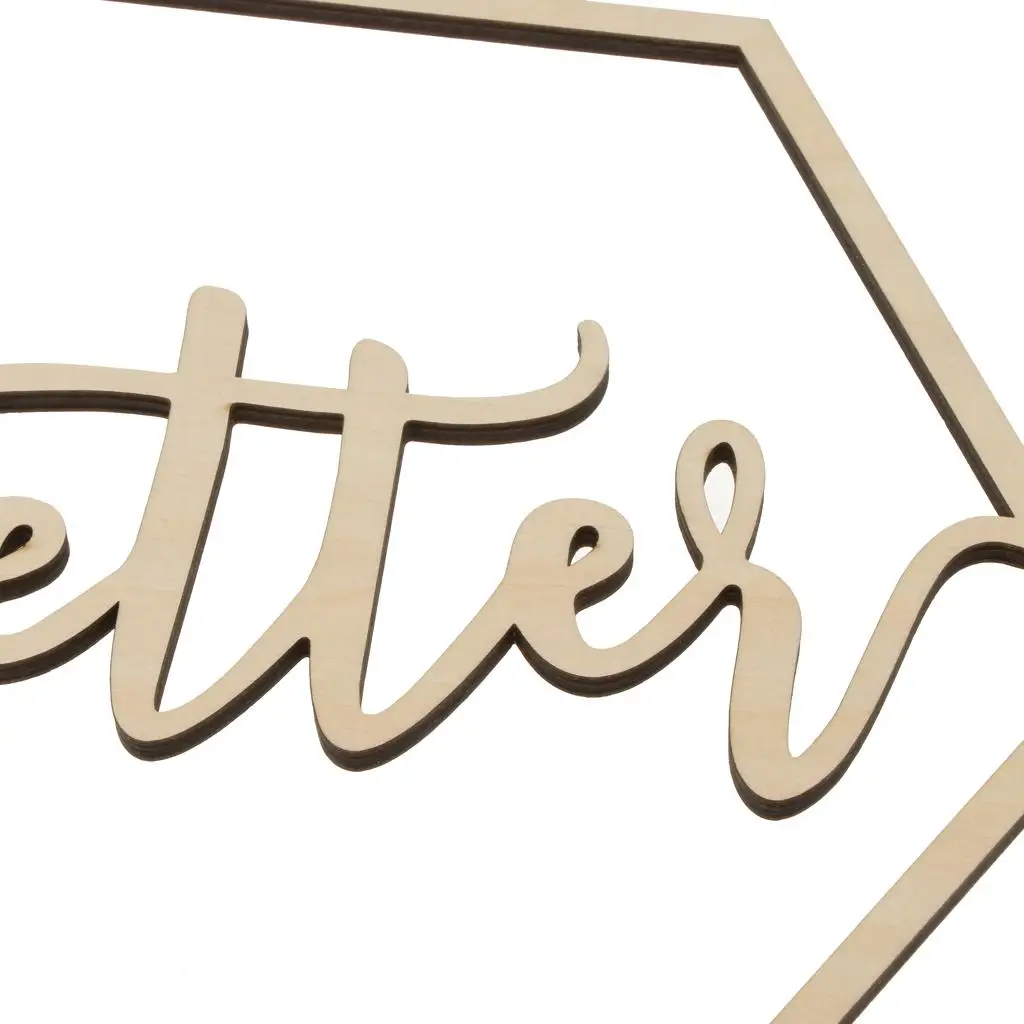 Hexagon Wooden Chair Signs Better Together Hanging Decoration for Wedding Ceremony Anniversary Photo Props