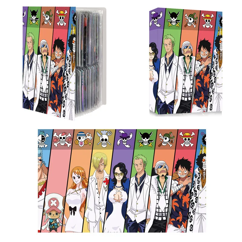 Anime 240PCS Card Album Book Dragon Ball Goku One Piece Luffy Zoro Map Letter Holder Binder Card Notebook Collection Toy Gift