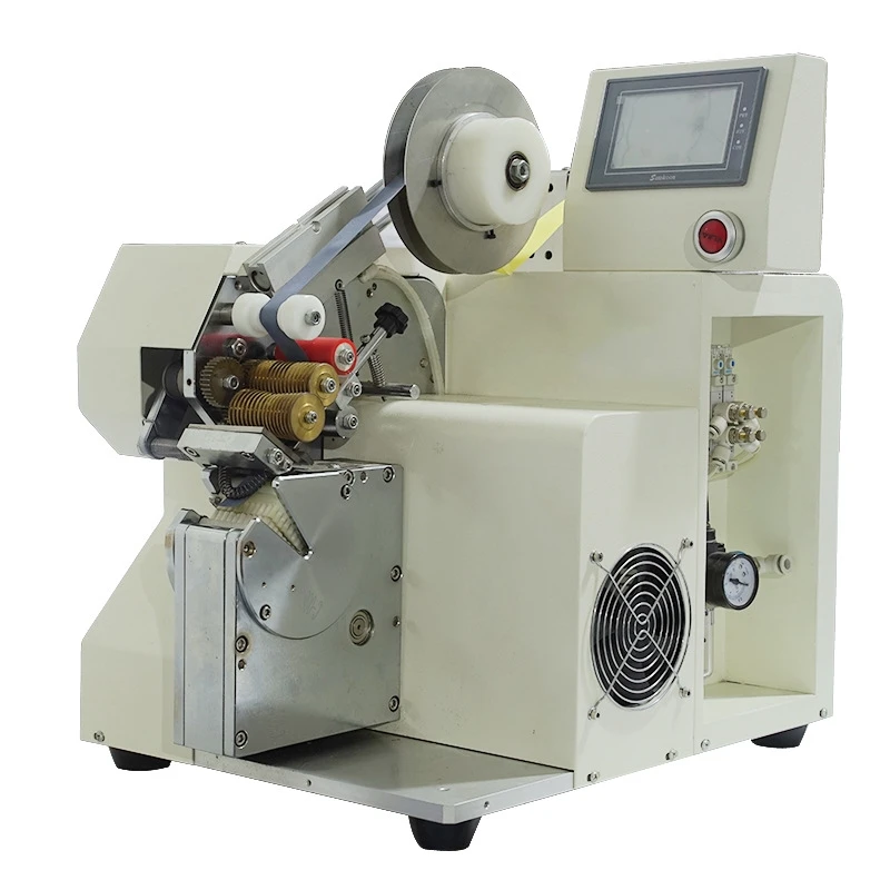 LA-503 Semi-automatic cable wire harness tube labeling machine tape wrapping around machine electric wire labeler