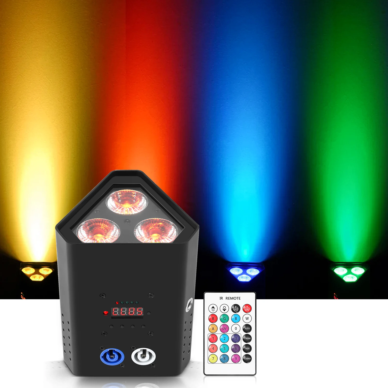 U'King 3x18W RGBWA+UV 6in1 LED-Par-Licht mit integriertem Akku, kabellose Fernbedienung, DMX-Wasch-Par-Licht für DJ-Bühnenauftritte – Detail 1