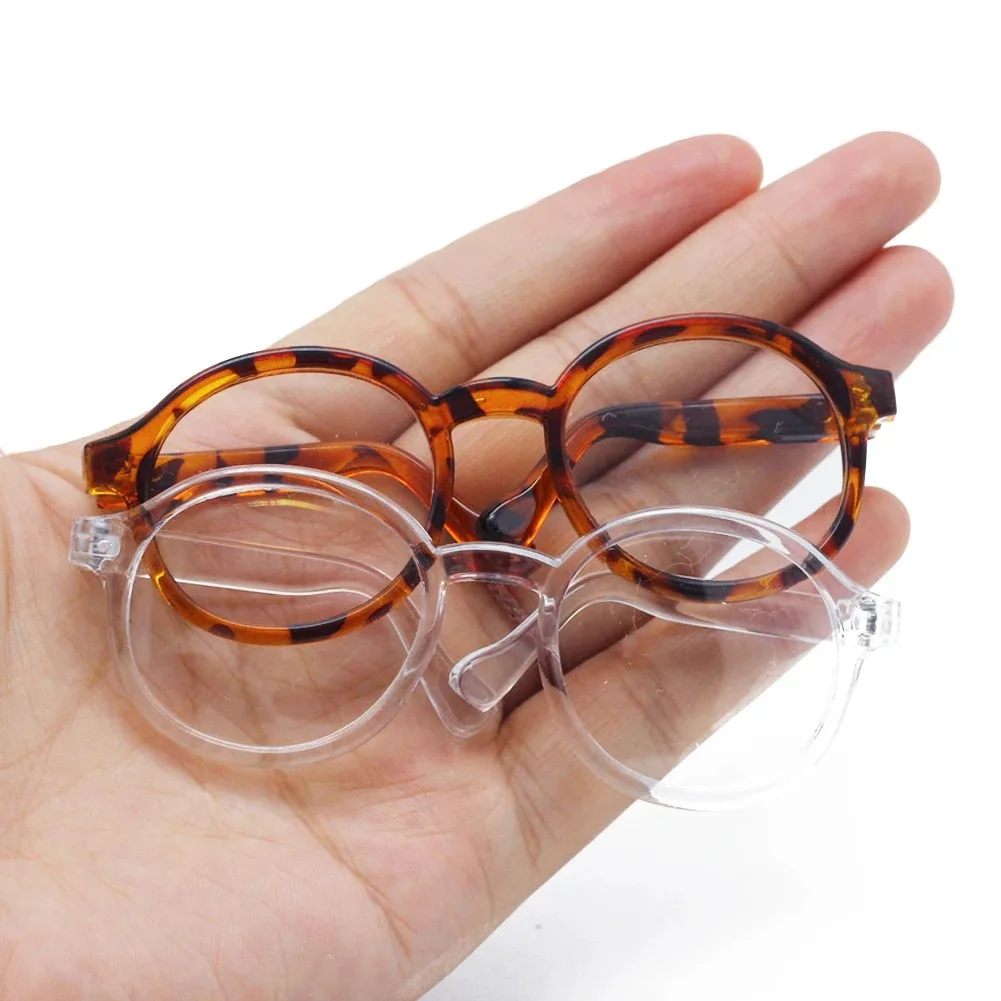 Okulary dla lalek BJD, przezroczyste, 6,5 cm - plastikowe okulary przeciwsłoneczne dla lalek 17 cm, urocze akcesoria do zabawek Labubu, mini okulary dla Dollfie