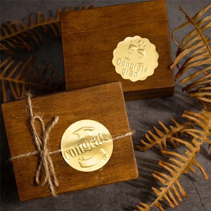 Upgraded 320PCS Graduation Stickers Set Gold Coin Stickers Set Gold Embossed Graduation Cap And Diploma Seals Stickers For Envel