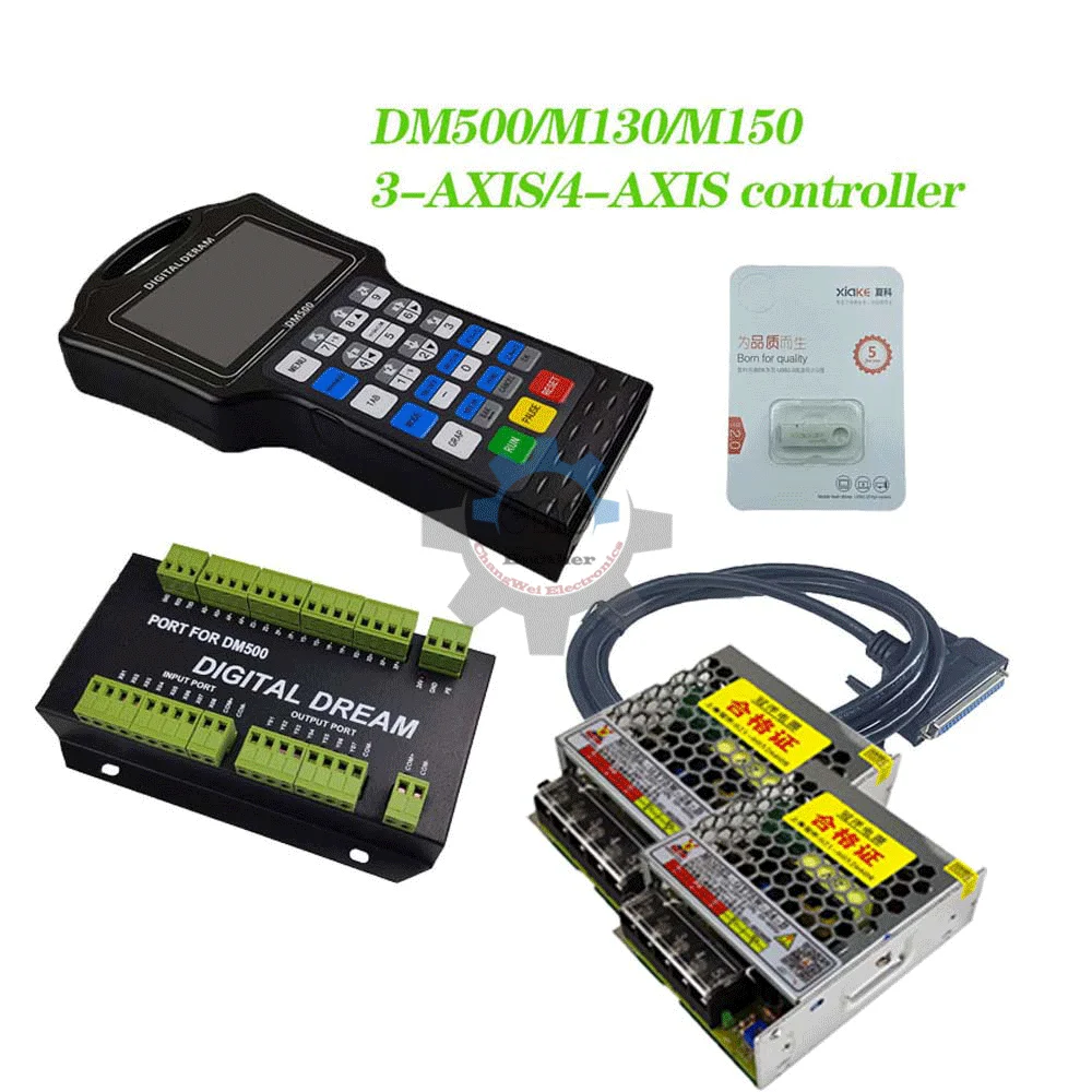 CNC Controller Handwheel 500Khz Motion G Code Wif Driver DM500 M130 M150 3-4 Axis Replaces DSP A11E User Button