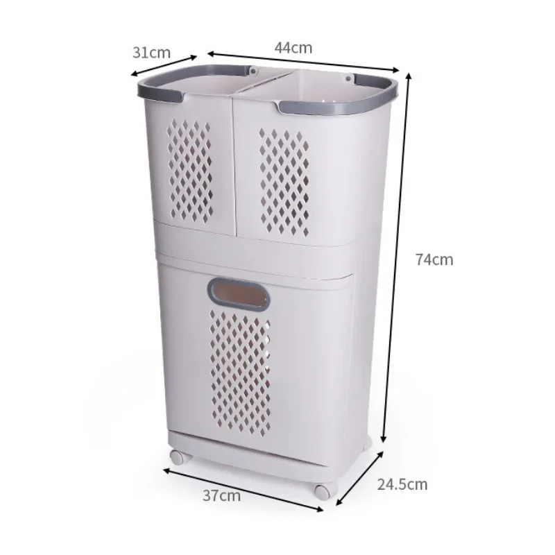 Universal wheel design laundry basket ins style clothes storage basket hollow-out design household classification laundry basket